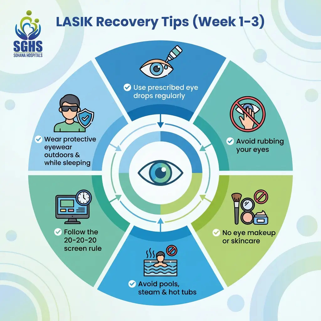 Recovery Tips for 1-3 Weeks After LASIK Eye Surgery