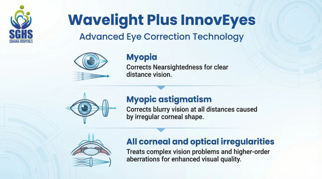 Wavelight Plus InnovEyes Corrects Myopia, Myopic Astigmatism, All Corneal and Optical Irregularities