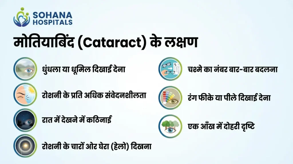 मोतियाबिंद (Cataract) के लक्षण