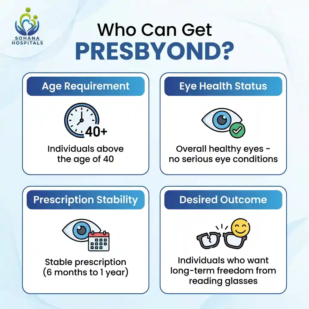 Eligibility for PRESBYOND Laser Blended Vision