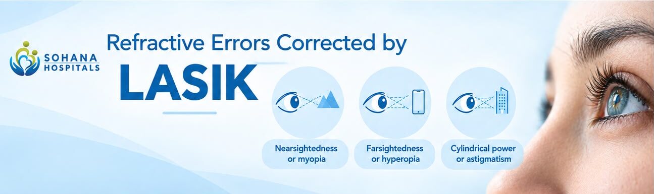 Types of refractive errors corrected by LASIK